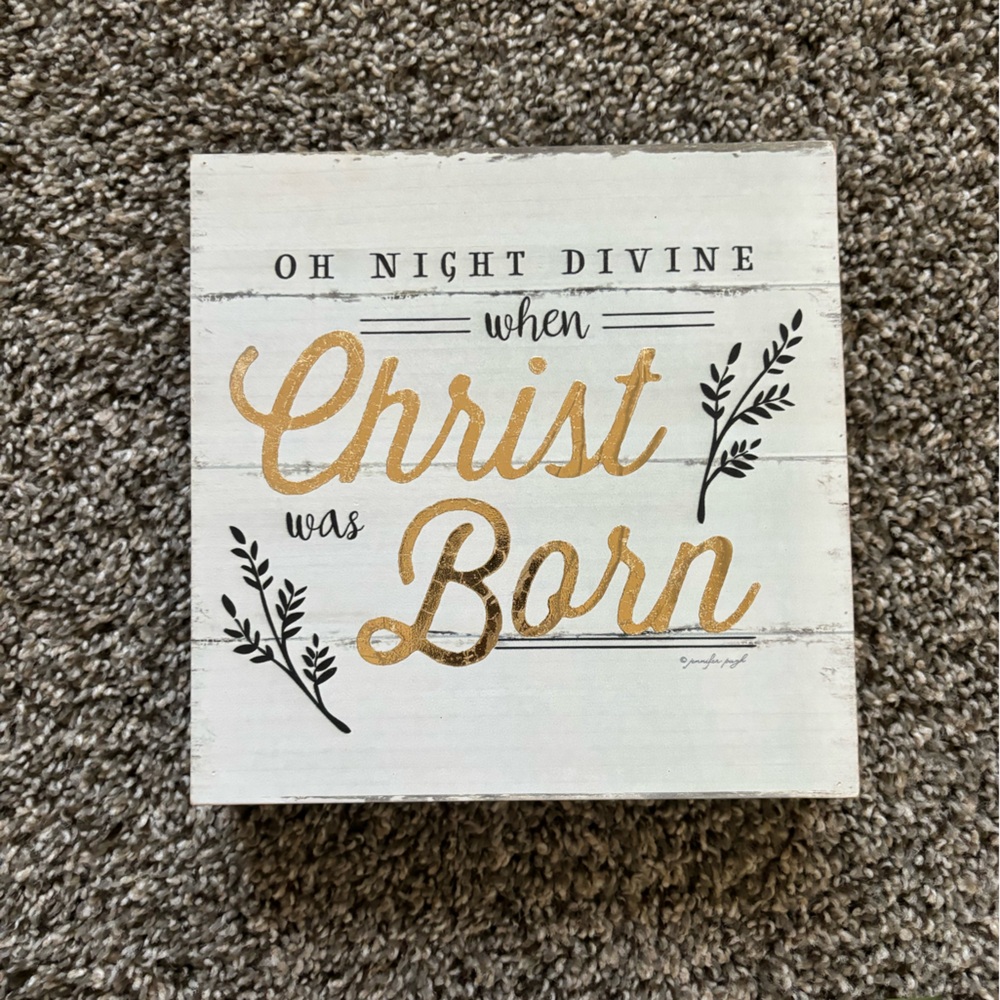 O Holy Night Wood Sign